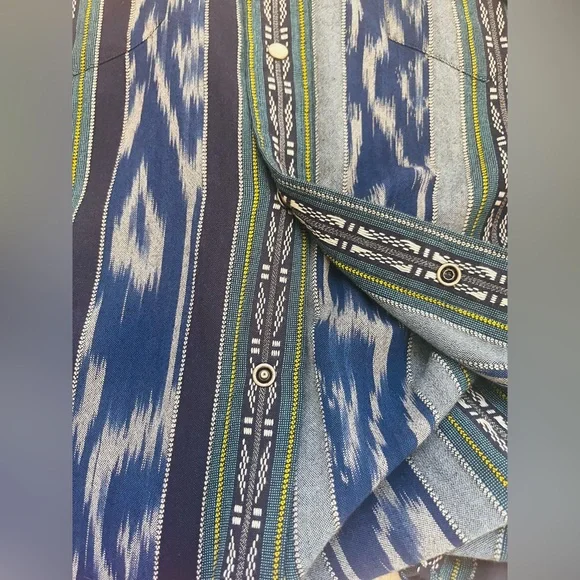 Vintage Polo Ralph Lauren Shirt Mens XXL Aztec Blue Southwest Cowboy Pearl Snap - Picture 5 of 8